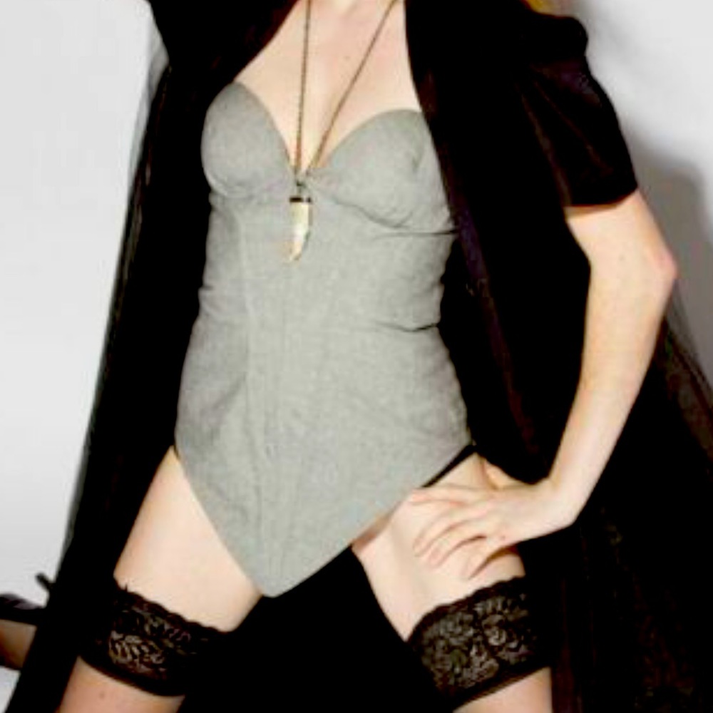 Grey Denim Corset